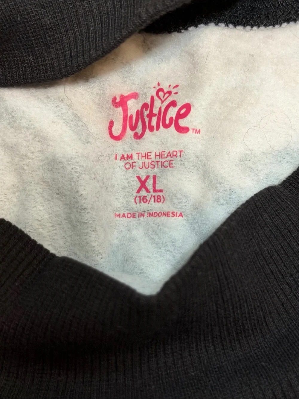 Justice Sport girls XL 16/18 black white checkered cropped sweatshirt pullover